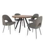 Tavolo da pranzo rotondo Jolana 45 e set di sedie da pranzo imbottite - iNSPIRE Q