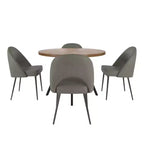 Tavolo da pranzo rotondo Jolana 45 e set di sedie da pranzo imbottite - iNSPIRE Q