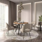 Tavolo da pranzo rotondo Jolana 45 e set di sedie da pranzo imbottite - iNSPIRE Q