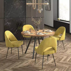 Tavolo da pranzo rotondo Jolana 45 e set di sedie da pranzo imbottite - iNSPIRE Q