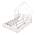 FAMYYT Letto Matrimoniale in Legno?Con Sponda di Sicurezza, 2 Cassetti, Facile da Montare