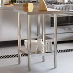 vidaXL Banco da Lavoro per Cucina con Alzatina 82,5x55x93 cm Acciaio Inox