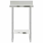 vidaXL Banco da Lavoro per Cucina con Alzatina 82,5x55x93 cm Acciaio Inox