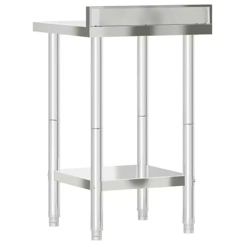 vidaXL Banco da Lavoro per Cucina con Alzatina 82,5x55x93 cm Acciaio Inox