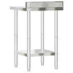 vidaXL Banco da Lavoro per Cucina con Alzatina 82,5x55x93 cm Acciaio Inox