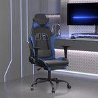 vidaXL Sedia da gaming regolabile, nera e blu, in similpelle, metallo e compensato