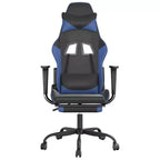 vidaXL Sedia da gaming regolabile, nera e blu, in similpelle, metallo e compensato