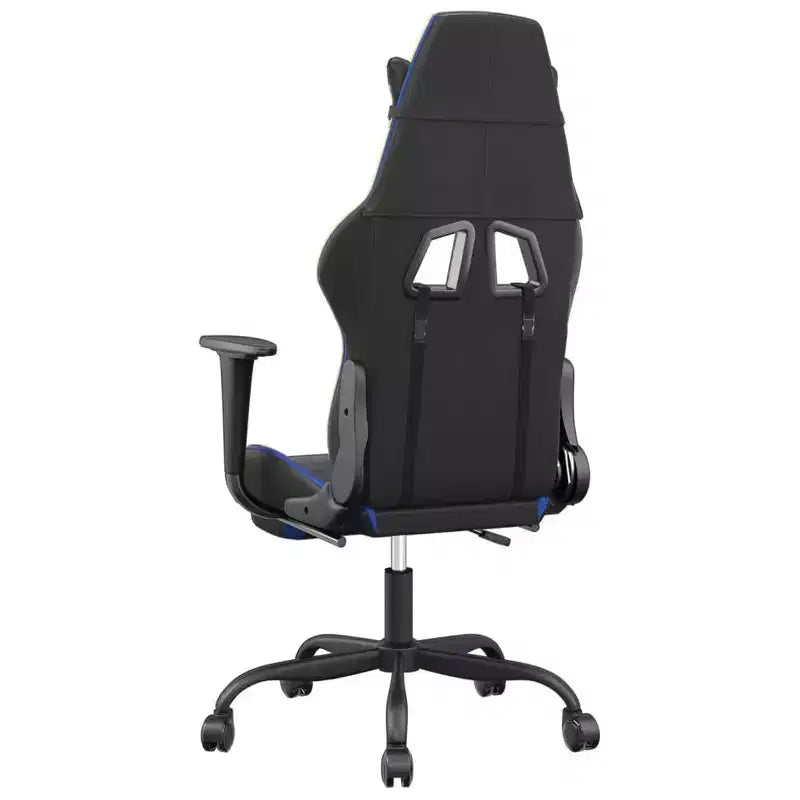 vidaXL Sedia da gaming regolabile, nera e blu, in similpelle, metallo e compensato