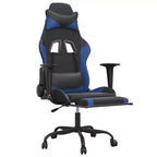 vidaXL Sedia da gaming regolabile, nera e blu, in similpelle, metallo e compensato