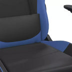 vidaXL Sedia da gaming regolabile, nera e blu, in similpelle, metallo e compensato