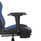 vidaXL Sedia da gaming regolabile, nera e blu, in similpelle, metallo e compensato