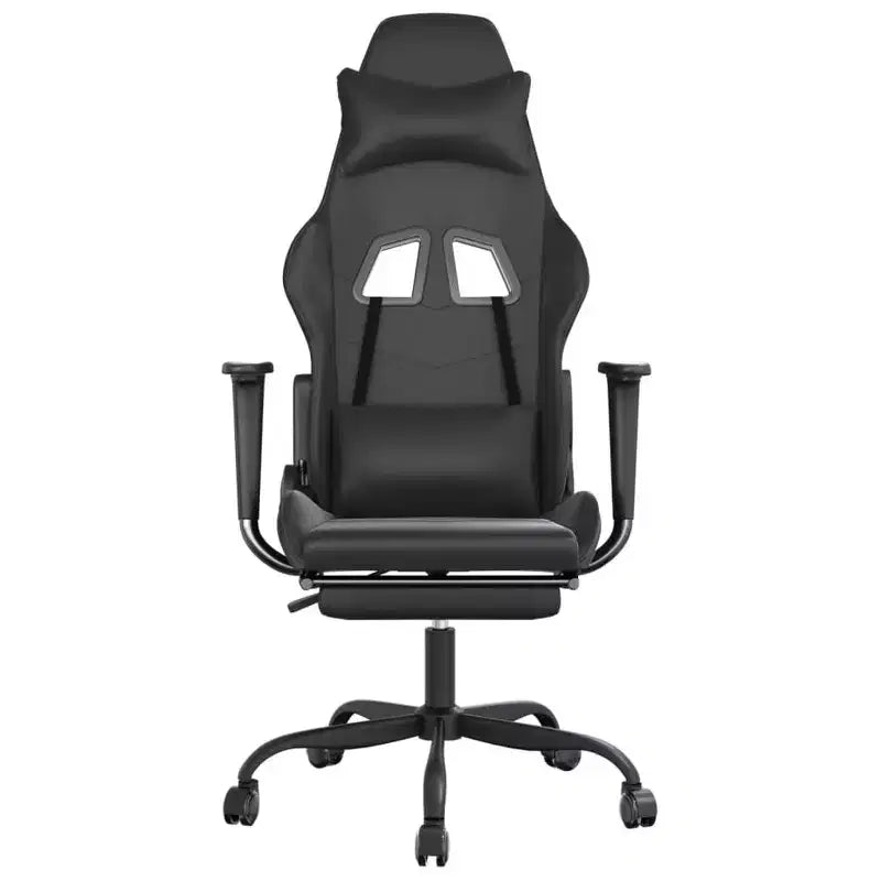 vidaXL Sedia da gaming regolabile, nera e blu, in similpelle, metallo e compensato