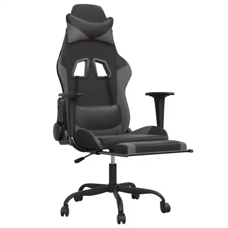 vidaXL Sedia da gaming regolabile, nera e blu, in similpelle, metallo e compensato