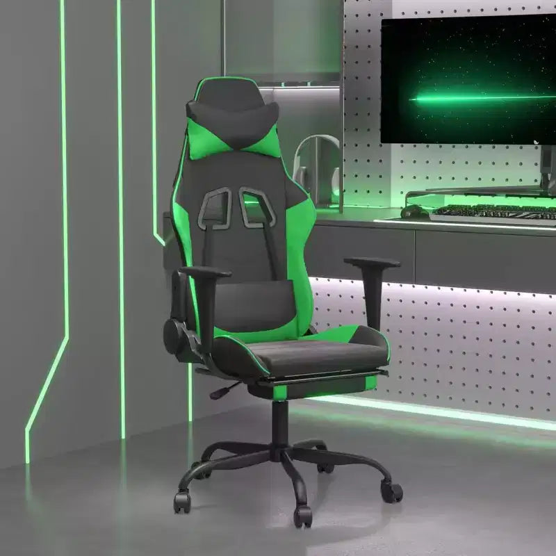vidaXL Sedia da gaming regolabile, nera e blu, in similpelle, metallo e compensato