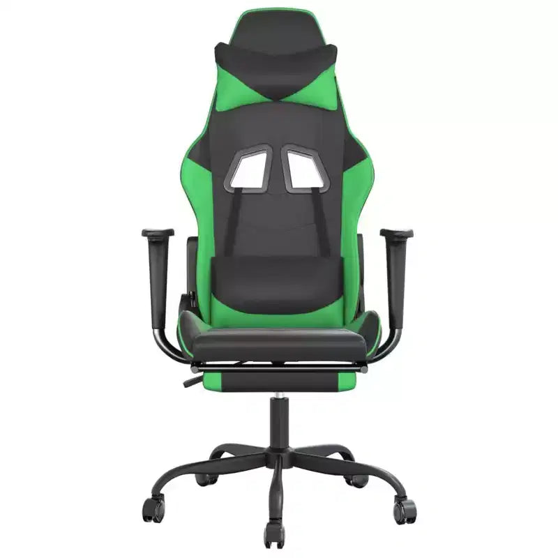 vidaXL Sedia da gaming regolabile, nera e blu, in similpelle, metallo e compensato