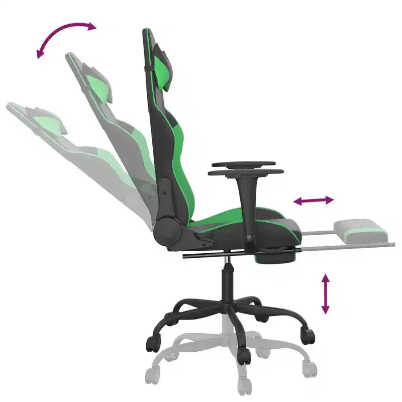 vidaXL Sedia da gaming regolabile, nera e blu, in similpelle, metallo e compensato