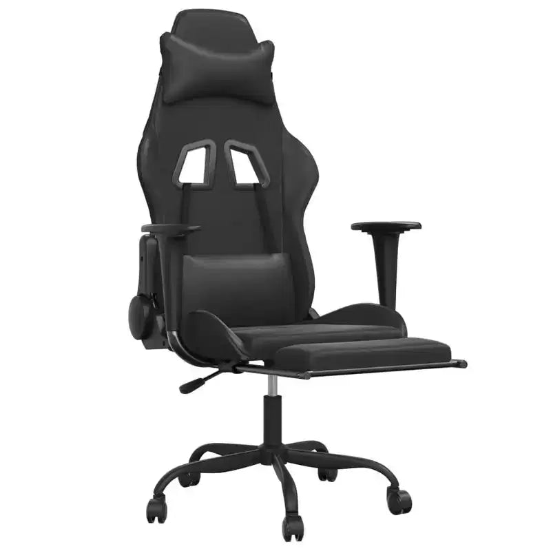 vidaXL Sedia da gaming regolabile, nera e blu, in similpelle, metallo e compensato