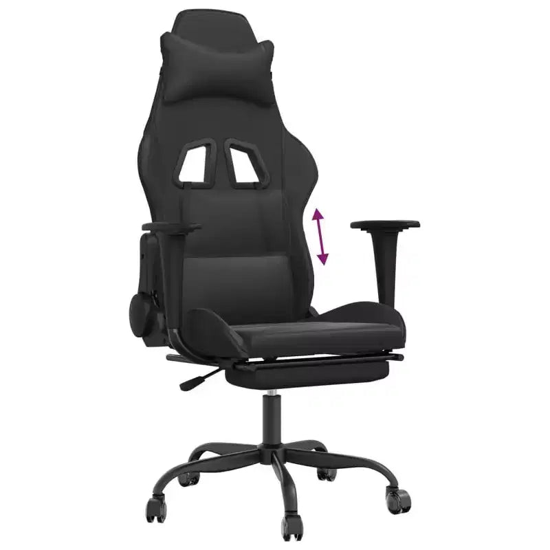 vidaXL Sedia da gaming regolabile, nera e blu, in similpelle, metallo e compensato