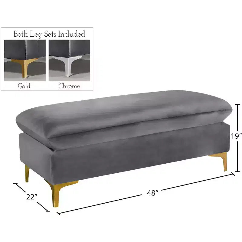 Meridian Furniture Naomi Pouf in Velluto