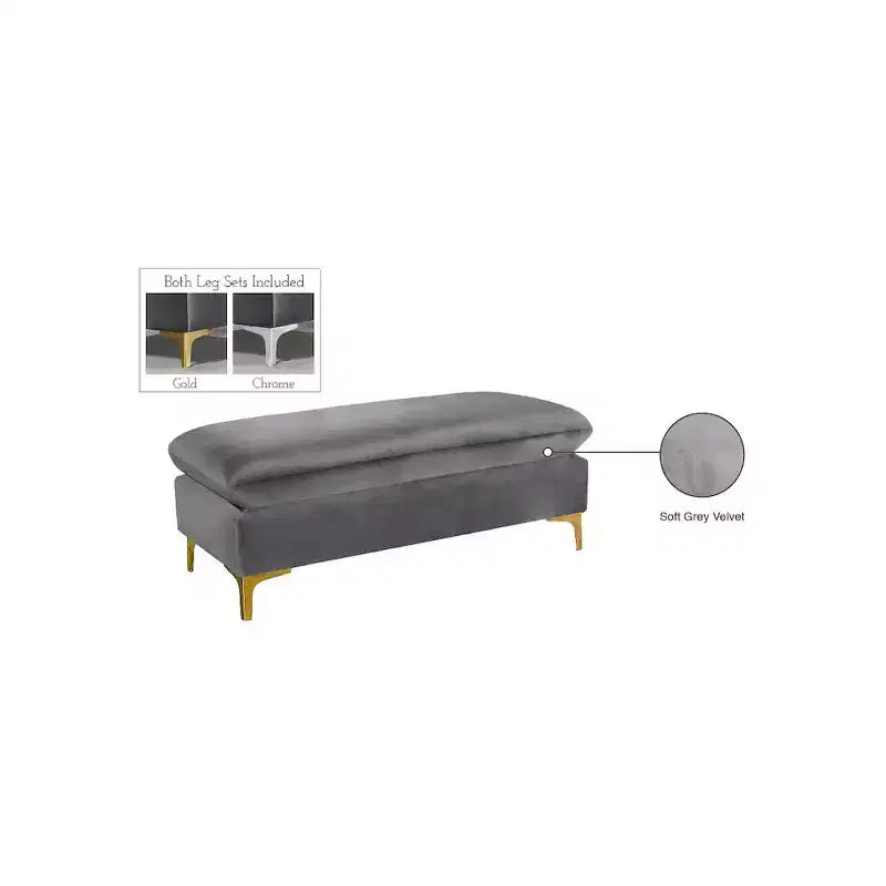 Meridian Furniture Naomi Pouf in Velluto