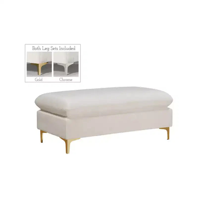 Meridian Furniture Naomi Pouf in Velluto