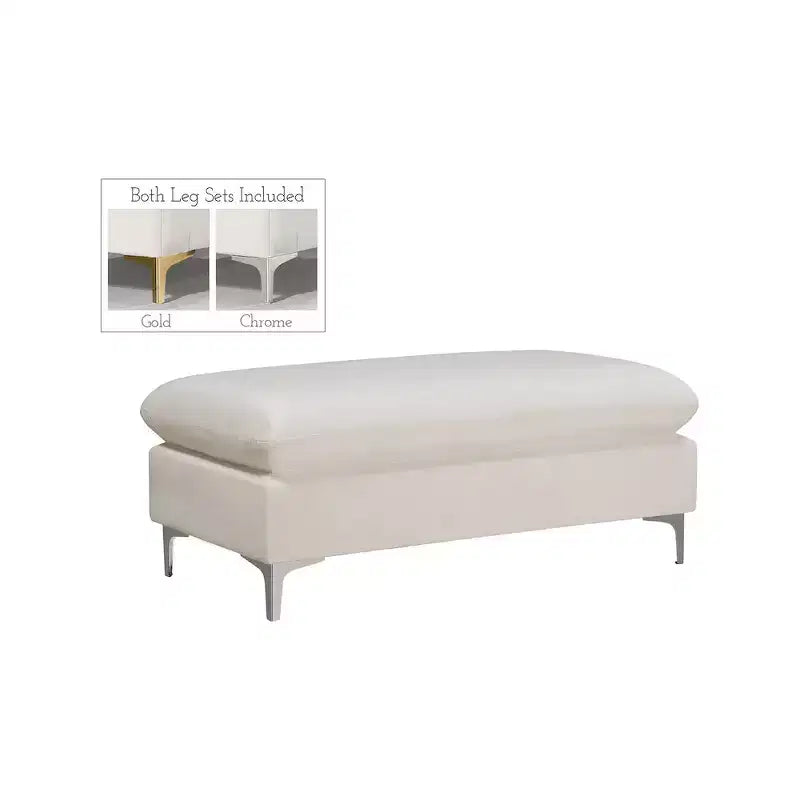 Meridian Furniture Naomi Pouf in Velluto