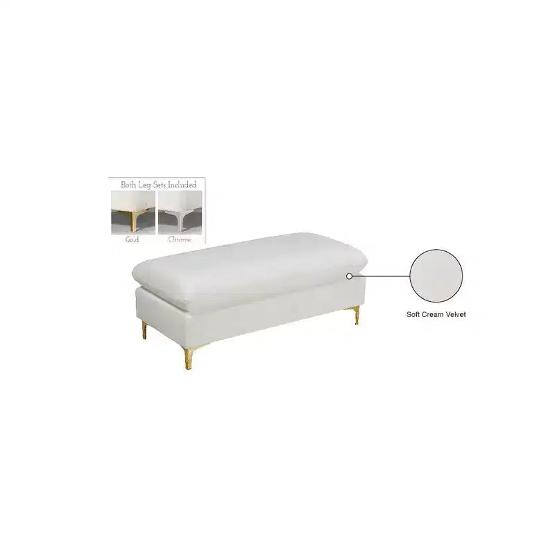 Meridian Furniture Naomi Pouf in Velluto