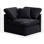 Meridian Furniture Poltrona angolare in velluto Indulge