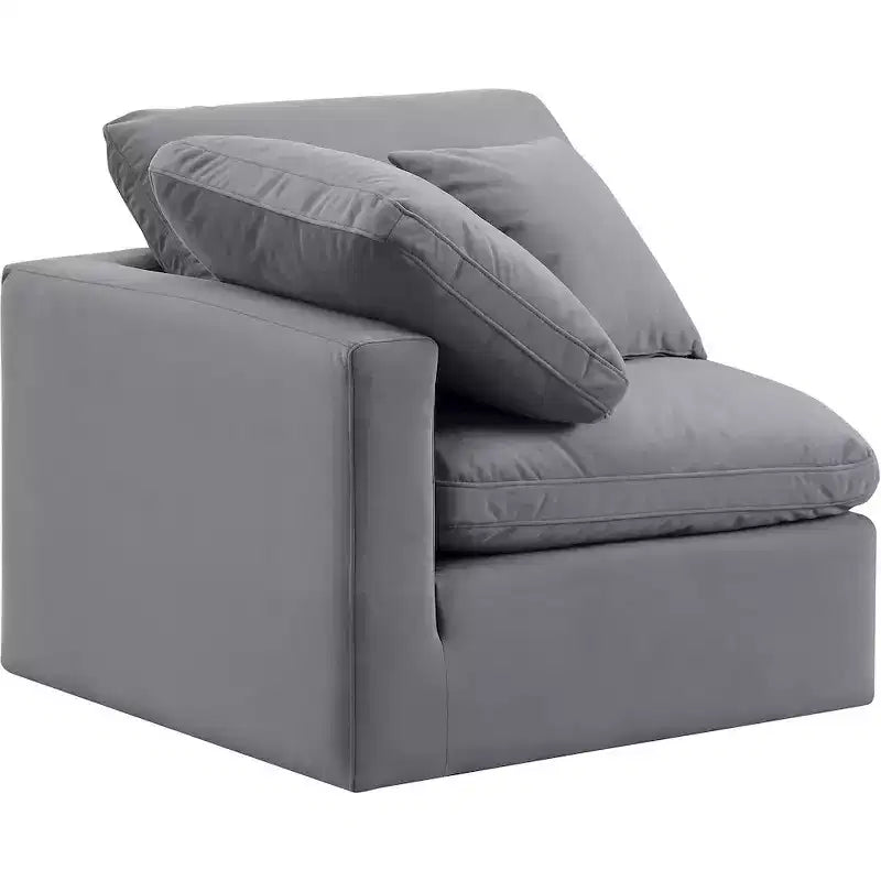Meridian Furniture Poltrona angolare in velluto Indulge