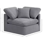 Meridian Furniture Poltrona angolare in velluto Indulge