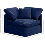 Meridian Furniture Poltrona angolare in velluto Indulge