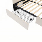 Divano letto imbottito singolo con 2 cassetti