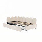 Divano letto imbottito singolo con 2 cassetti