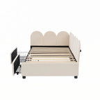 Divano letto imbottito singolo con 2 cassetti