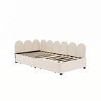 Divano letto imbottito singolo con 2 cassetti