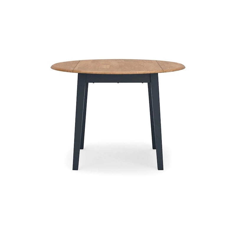 Tavolo da Pranzo Allungabile in Legno di Mango Blu Scuro con 2 Alette a Scomparsa – da 66 a 107 cm