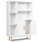 Mobiletto contenitore da pavimento a sé stante con ripiani libreria in legno