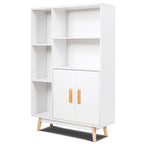Mobiletto contenitore da pavimento a sé stante con ripiani libreria in legno