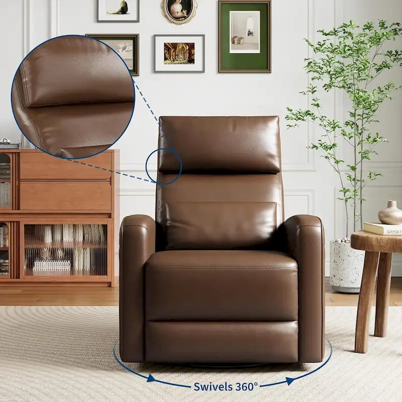 Poltrona Reclinabile Manuale, Girevole a 360 Gradi, Basculante con Schienale Ergonomico