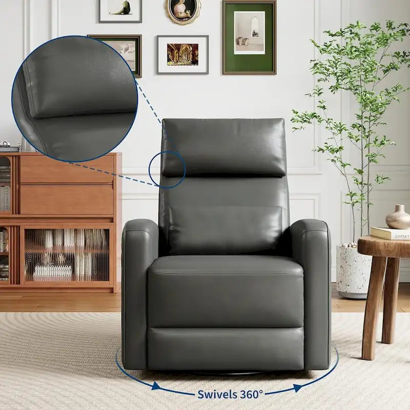 Poltrona Reclinabile Manuale, Girevole a 360 Gradi, Basculante con Schienale Ergonomico