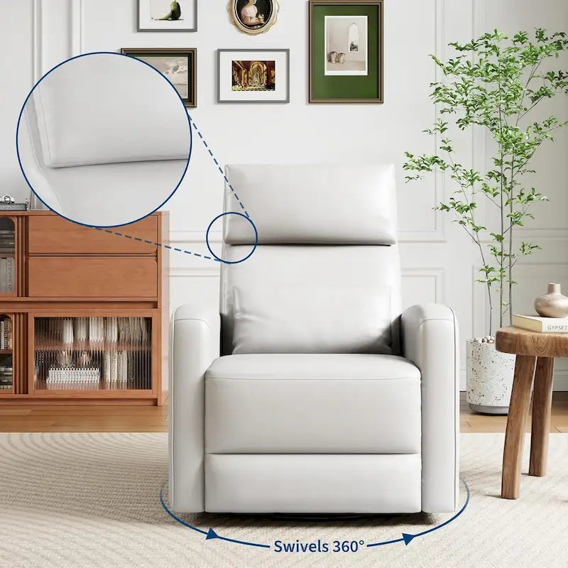 Poltrona Reclinabile Manuale, Girevole a 360 Gradi, Basculante con Schienale Ergonomico