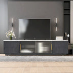 Mobile porta TV da 160 cm con 4 cassetti e grande armadietto – Nero e Bianco, Adatto per TV fino a 70"