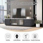 Mobile porta TV da 160 cm con 4 cassetti e grande armadietto – Nero e Bianco, Adatto per TV fino a 70"