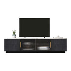 Mobile porta TV da 160 cm con 4 cassetti e grande armadietto – Nero e Bianco, Adatto per TV fino a 70"