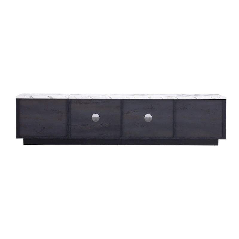 Mobile porta TV da 160 cm con 4 cassetti e grande armadietto – Nero e Bianco, Adatto per TV fino a 70"