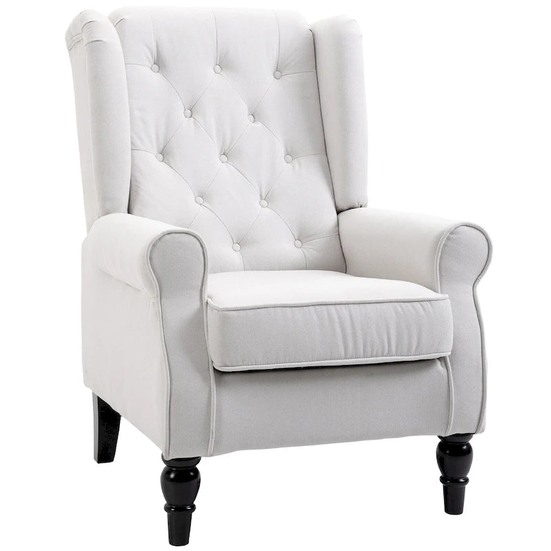 Poltrona direzionale reclinabile in similpelle trapuntata color crema, altezza 74,4 cm – capacità 159 kg