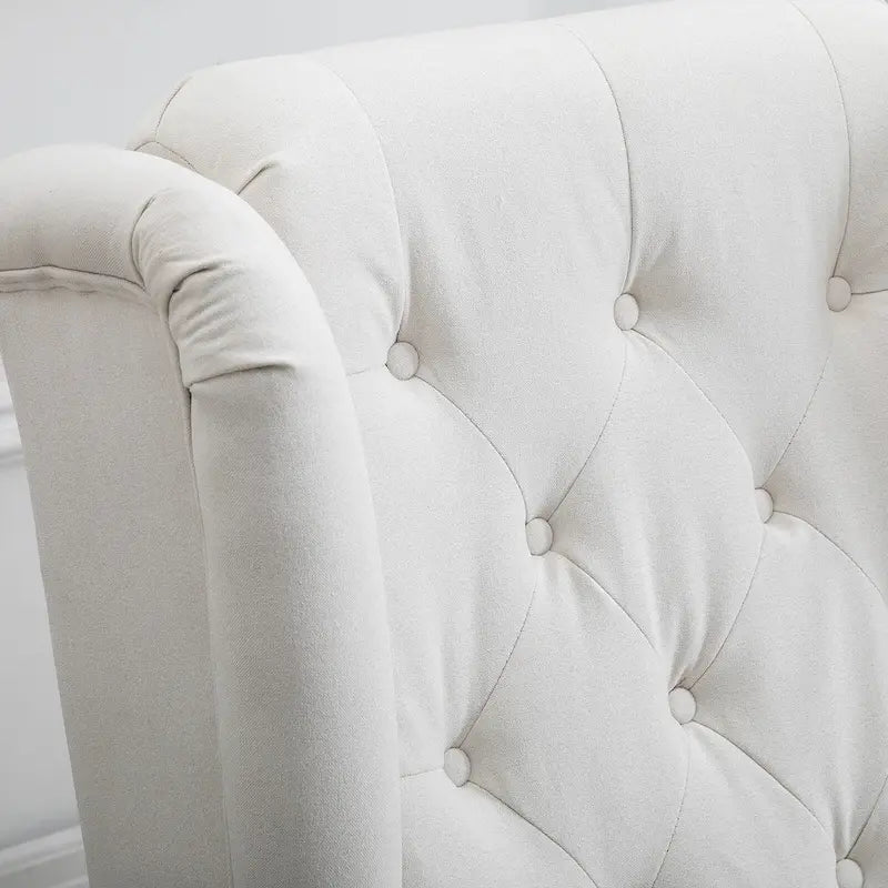 Poltrona direzionale reclinabile in similpelle trapuntata color crema, altezza 74,4 cm – capacità 159 kg