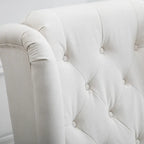 Poltrona direzionale reclinabile in similpelle trapuntata color crema, altezza 74,4 cm – capacità 159 kg