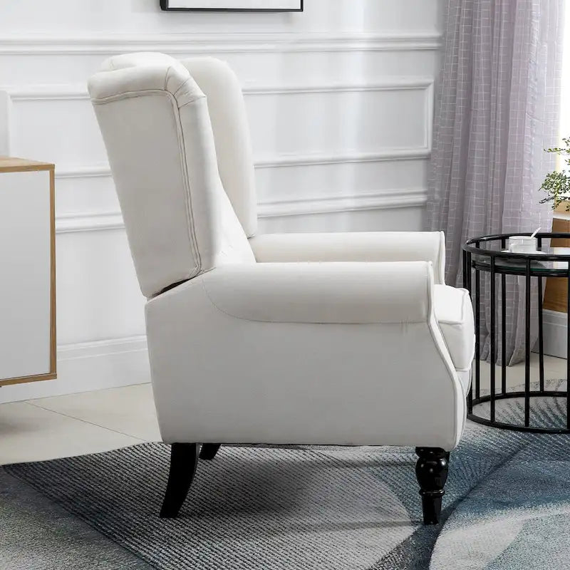 Poltrona direzionale reclinabile in similpelle trapuntata color crema, altezza 74,4 cm – capacità 159 kg