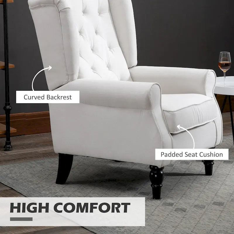Poltrona direzionale reclinabile in similpelle trapuntata color crema, altezza 74,4 cm – capacità 159 kg